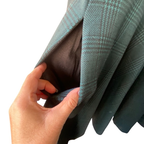 Modcloth State Of Grace Fit Flare Green Plaid Soft Swing Knee Length Dress SZ 1X - Picture 8 of 16